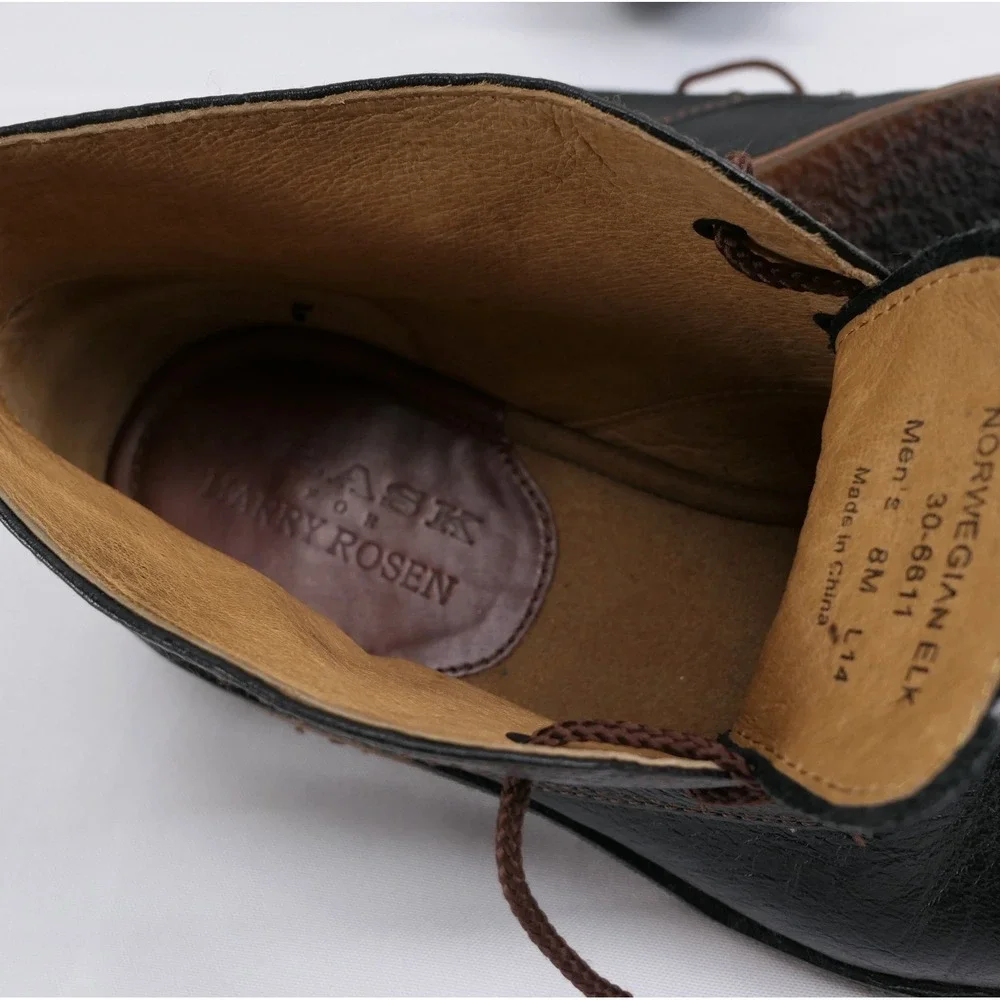 Trask x Harry Rosen Mens 8M Norwegian Elk Leather Chukka Boots Brown 30-6611